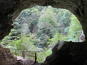 The cave Muzeva hisa in the significant landscape of the Devil`s Passage canyon - Croatia / Å pilja MuÅ¾eva hiÅ¡a